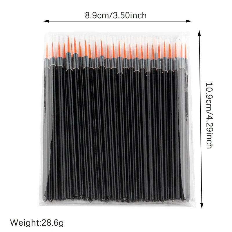 50 pçs borda reutilizável delineador escova sobrancelha escova contorno pincéis da arte do prego descartável sombra escova beleza eyeline maquiagem ferramentas