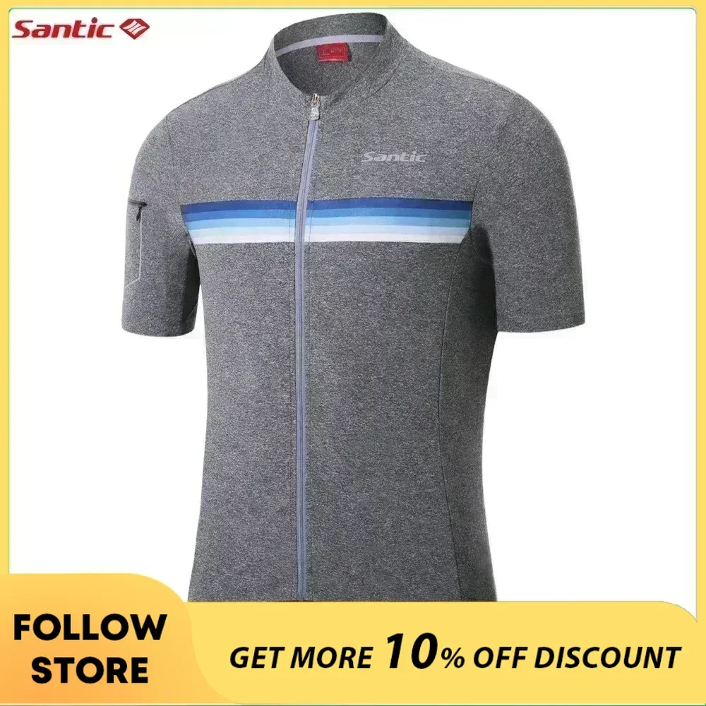 

Santic Cycling Jersey Men's Short Sleeve MTB Bike Road Riding Shirts Quick Dry Breathable Outdoor Summer Bicycle Clothing S-XXL