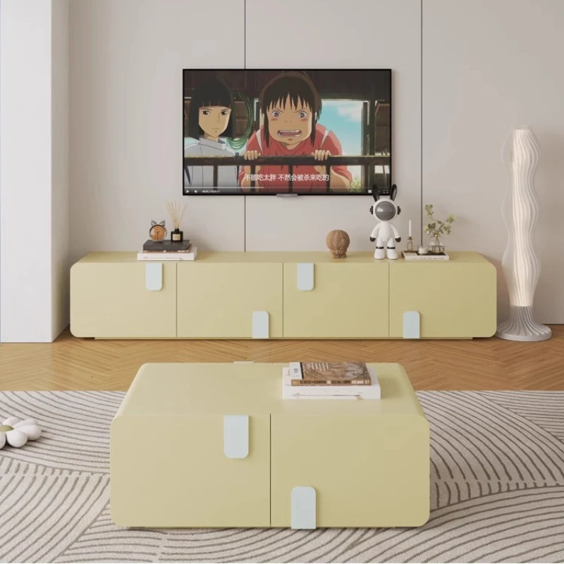 

Small House Living Room TV Table Modern Simple Nordic Floor TV Cabinet Universal Cream Wood Mueble Para Televisor Furniture