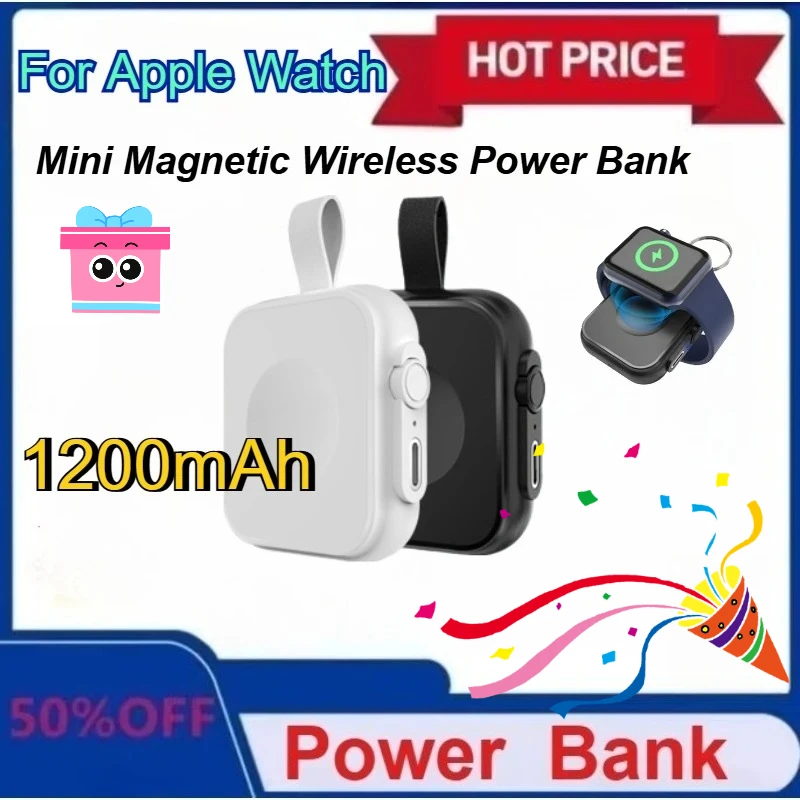 

Model Mini Magnetic Wireless Power Bank 1200mAh Compatible with All for Apple Series Magnetic and Portable External Battery