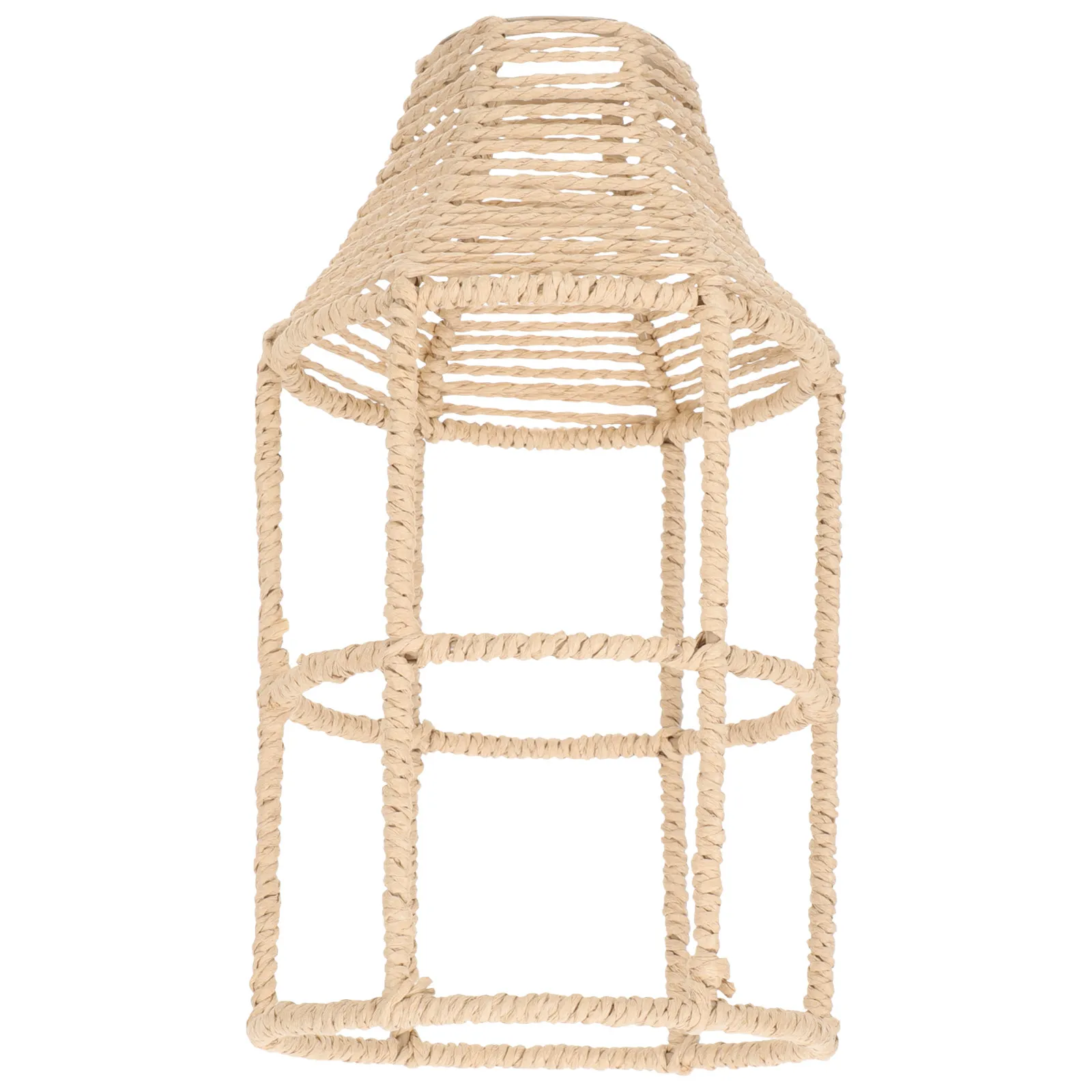 

Imitation Rattan Woven Lamp Shade Unique Vintage Hanging Lamp Cover Home Decor Braided Lampshade Ceiling Light Cover for Living