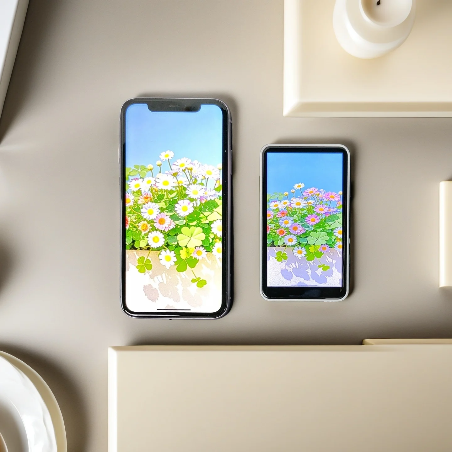 Pantalla rosa de 4,02 pulgadas Teléfono inalámbrico magnético inteligente Vlog Selfie Monitor Pantalla disponible iPhone y Android