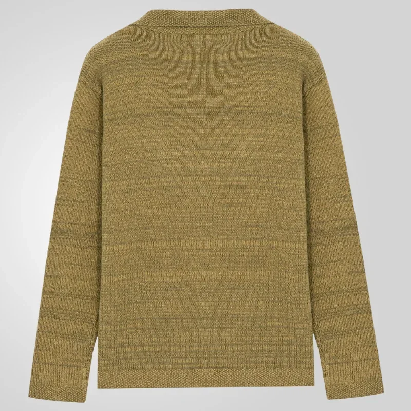 Nuovi maglioni a maniche lunghe da uomo Cappotti con colletto rovesciato Cappotto cardigan monopetto con giunture slim fit a punto aperto Autunno Inverno