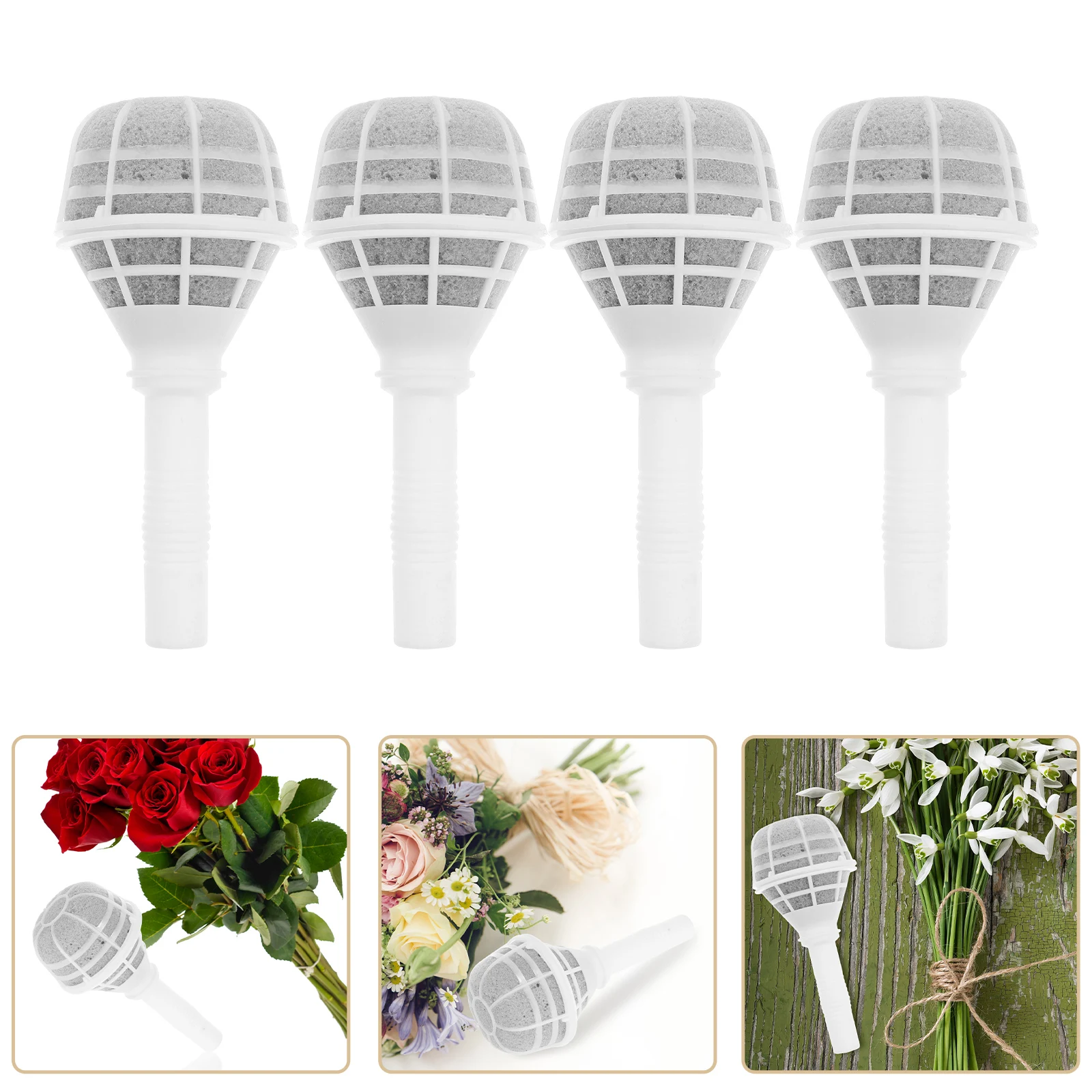 

4pcs Bridal Floral Handle Wedding Flower Holders Diy Bouquet Holders For Wedding Dried Flower Bouquets Supplies Floral