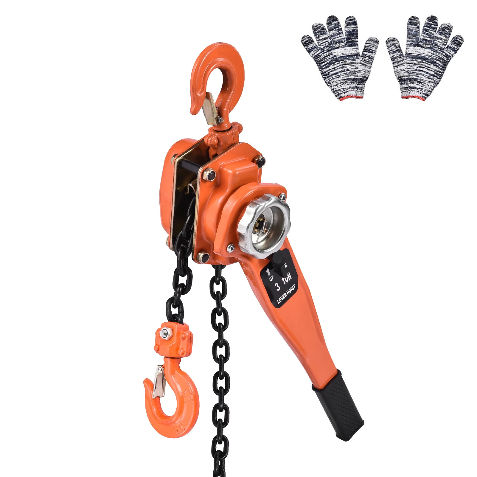 

3 Ton/6000 Lbs Hand Chain Hoist Heavy Duty Garage Hoist Anti-Slip Steel Ratchet Lever Hoist With Hook For Garage Workshop