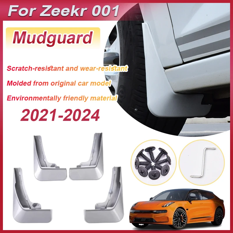 

4 шт. брызговики для Zeekr 001, комплект кузова 2024, аксессуары 2021 2022 2023, брызговик, спойлер, расклешенное крыло, автомобильные аксессуары