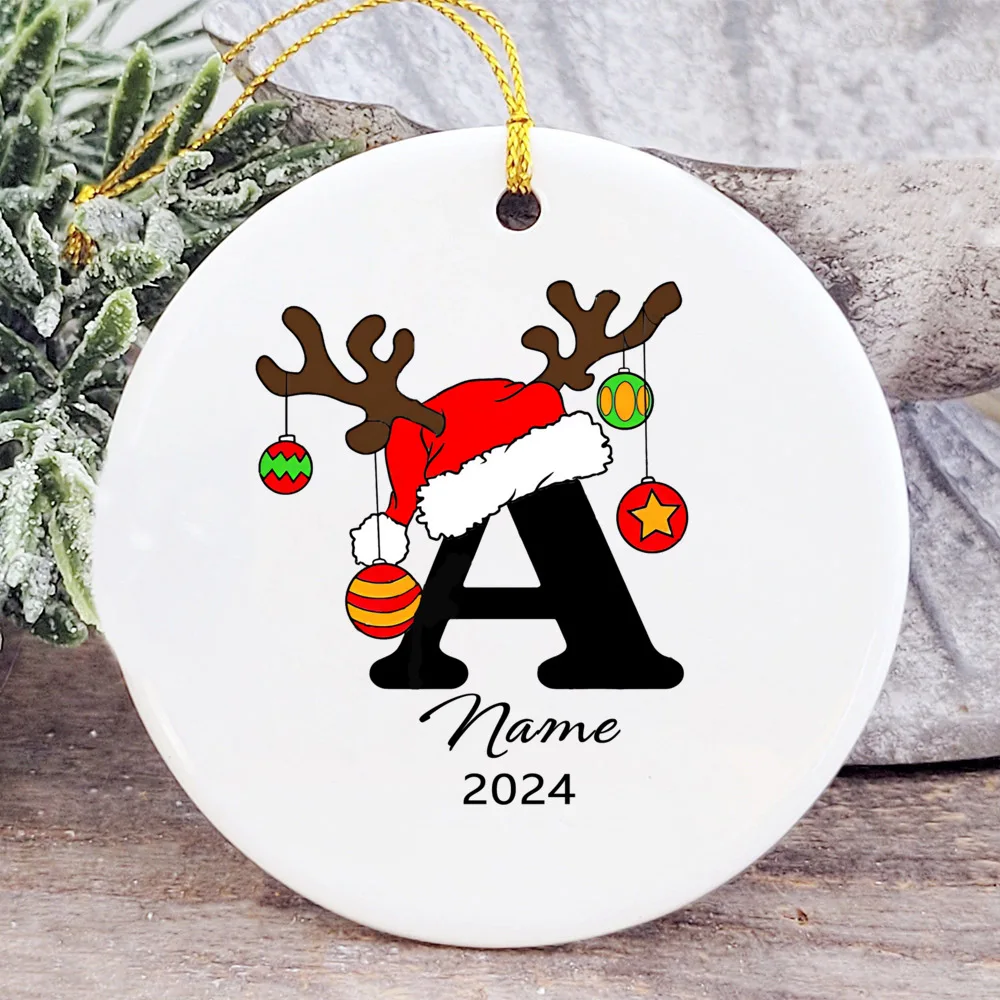 Personalized Christmas Ceramic Ornament Custom Name Family Party Decoration 2025 Family Keepsake Ornament Tree Decor