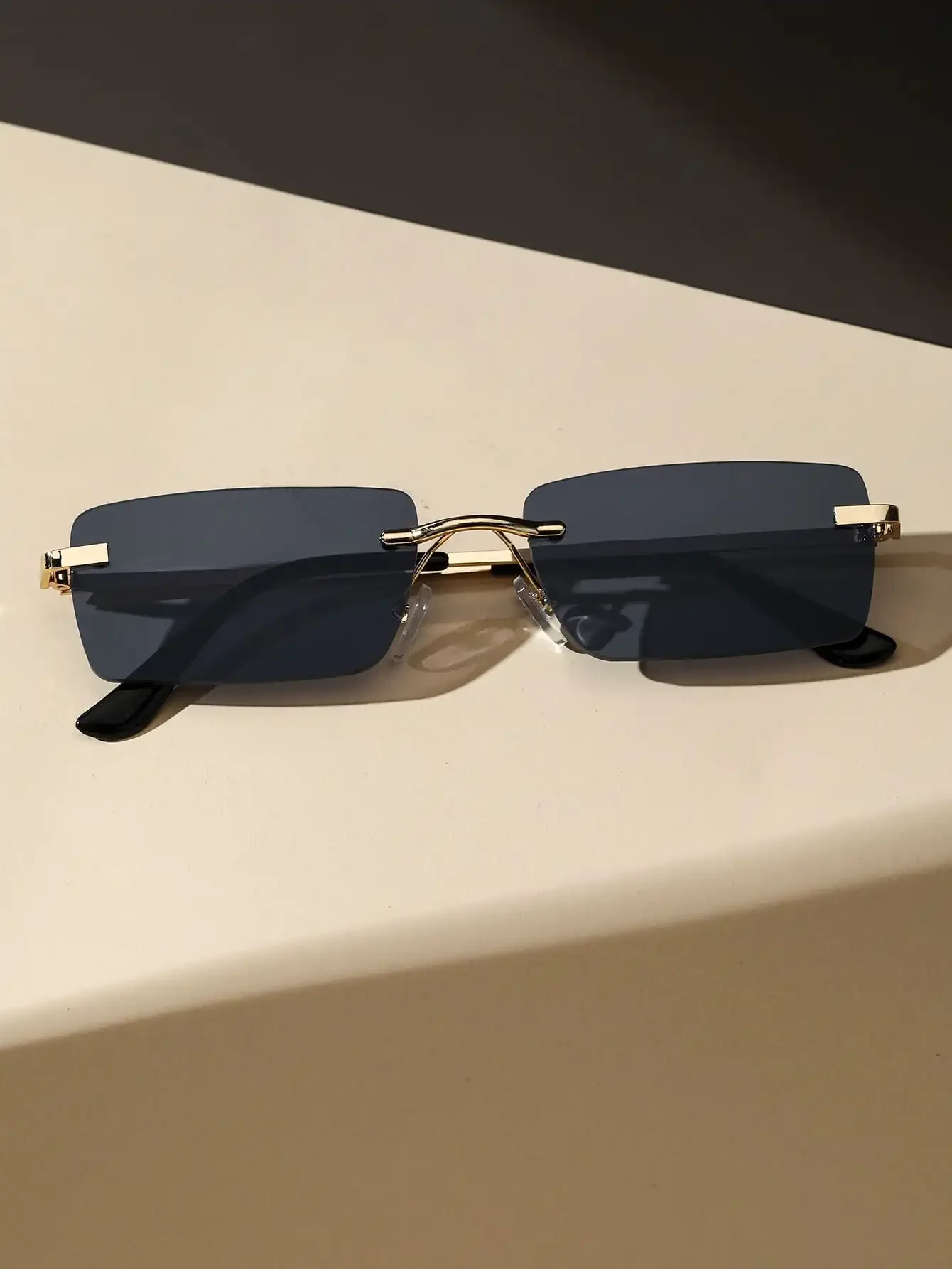 New Unisex Metal Square Frame Fashio Rimless Sunglasses For Outdoor Beach Party