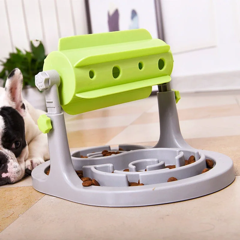 New Pet Slow Feeder Maze Dog Bowl Cat Dog Puzzle Toy Interesting Drum Roller Leaky Feeder Slow Food Training Bowl Pet Products