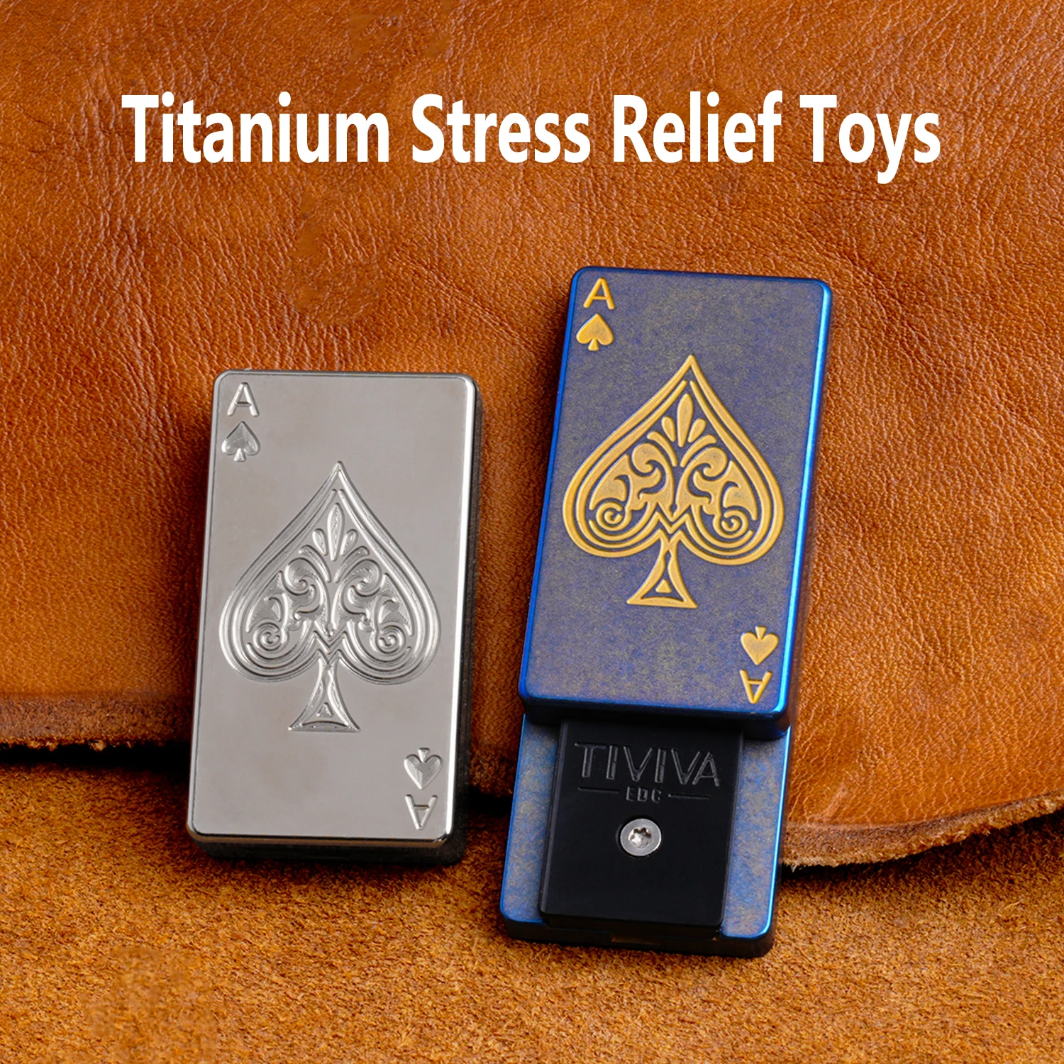 

Titanium Stress Relief Toys fingertip Reduce Pressure EDC Exquisite Premium Gift Steel ball track sound decompression Spades A