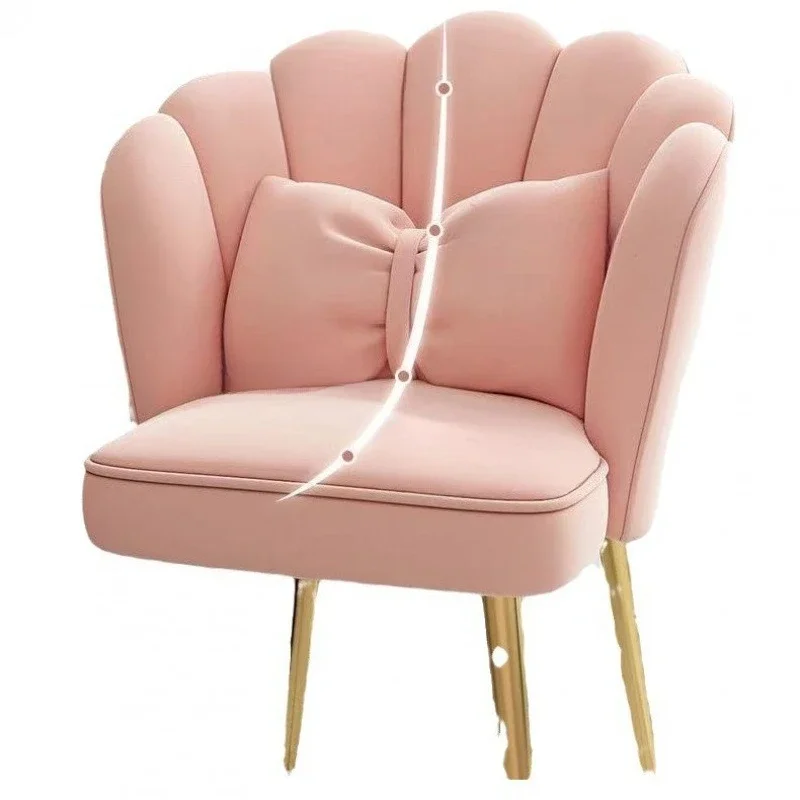 ZFemale Makeup Chair, Simple Dressing Stool, Luxurious Backrest, Petal Chair, Dormitory Computer Chair, Free Pillow GiveawayZ