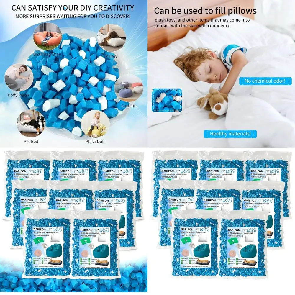 Relleno de bolsa de frijol de espuma viscoelástica, relleno de almohadas de 40 libras, espuma triturada para puf, otomanos y bolsas de boxeo con partículas de gel