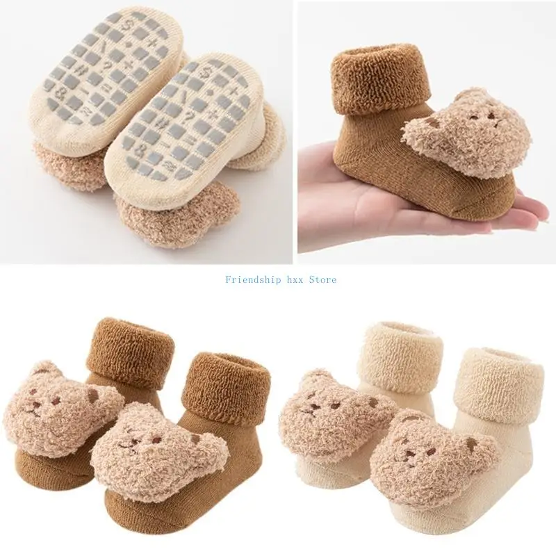 

F1CB Non Skid Socks Soft & Comfortable Toddler Grip Socks Warm Socks for Boys & Girls