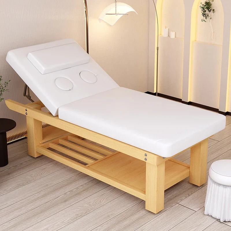 Home beauty massage bed wooden Ear Cleaning Adjust esthetician massage bed comfort lettino estetista salon furniture