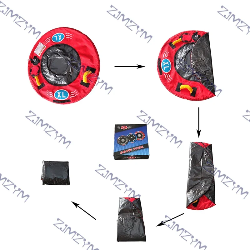 New Foldable Portable Inflatable Ski Ring Soft-Bottom Oxford Cloth Cover Anti-freeze Thickened PVC Inner Tube