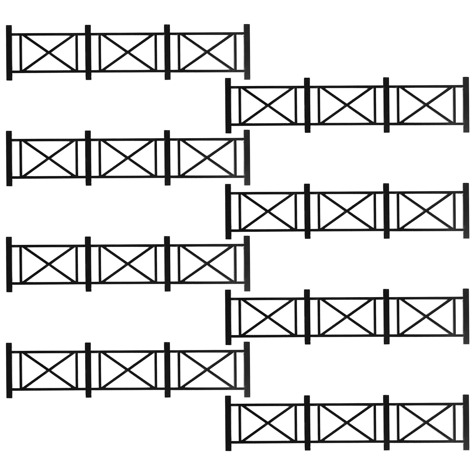 8 Pcs Railing Model Fences Garden Micro Landscape Accessories Decoration Mini Small Decorate