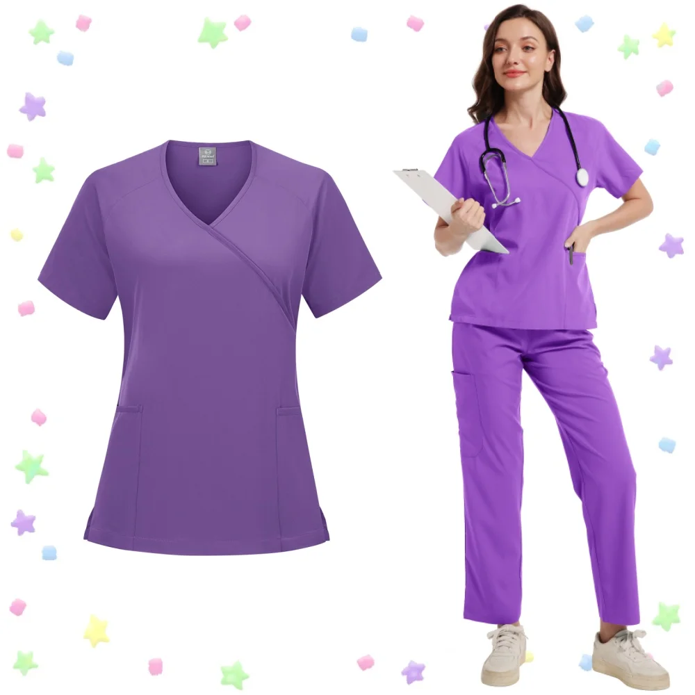 Cor pura enfermagem casa cuidador enfermeira uniforme clínica dentária salão de beleza pet hospital médico cirurgia clínica trabalho wear terno