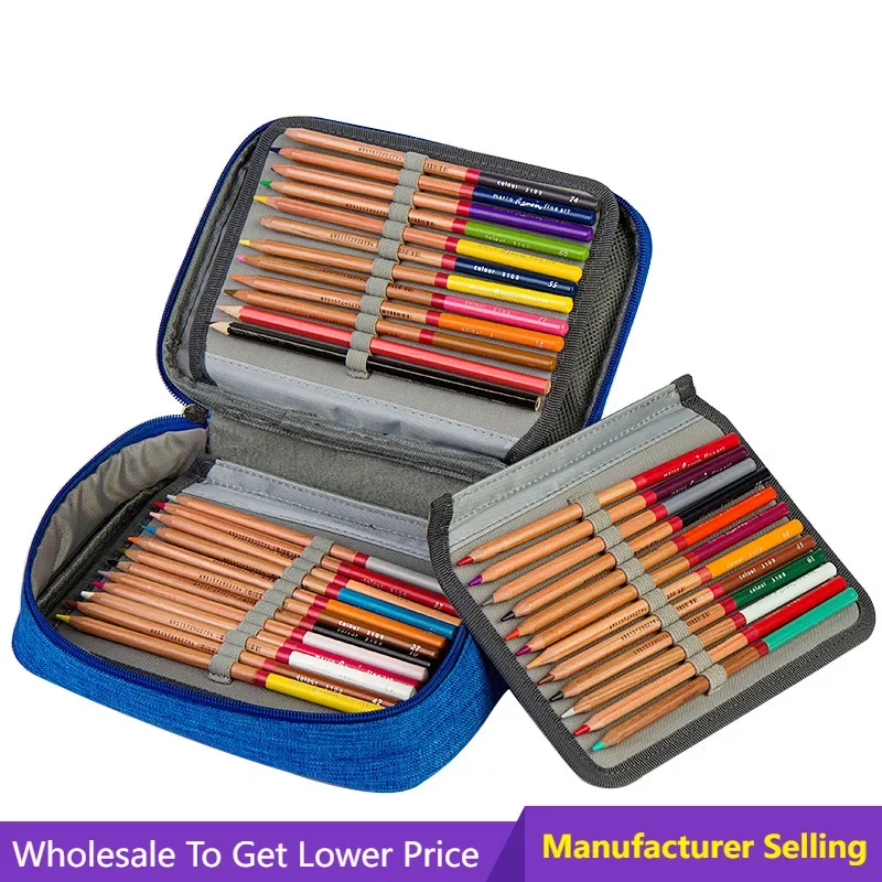 

72 Holes Pen Box Canvas School Pencil Cases for Girls Boy Multifunction Storage Bag Case Pouch Student Stationery Supplies
