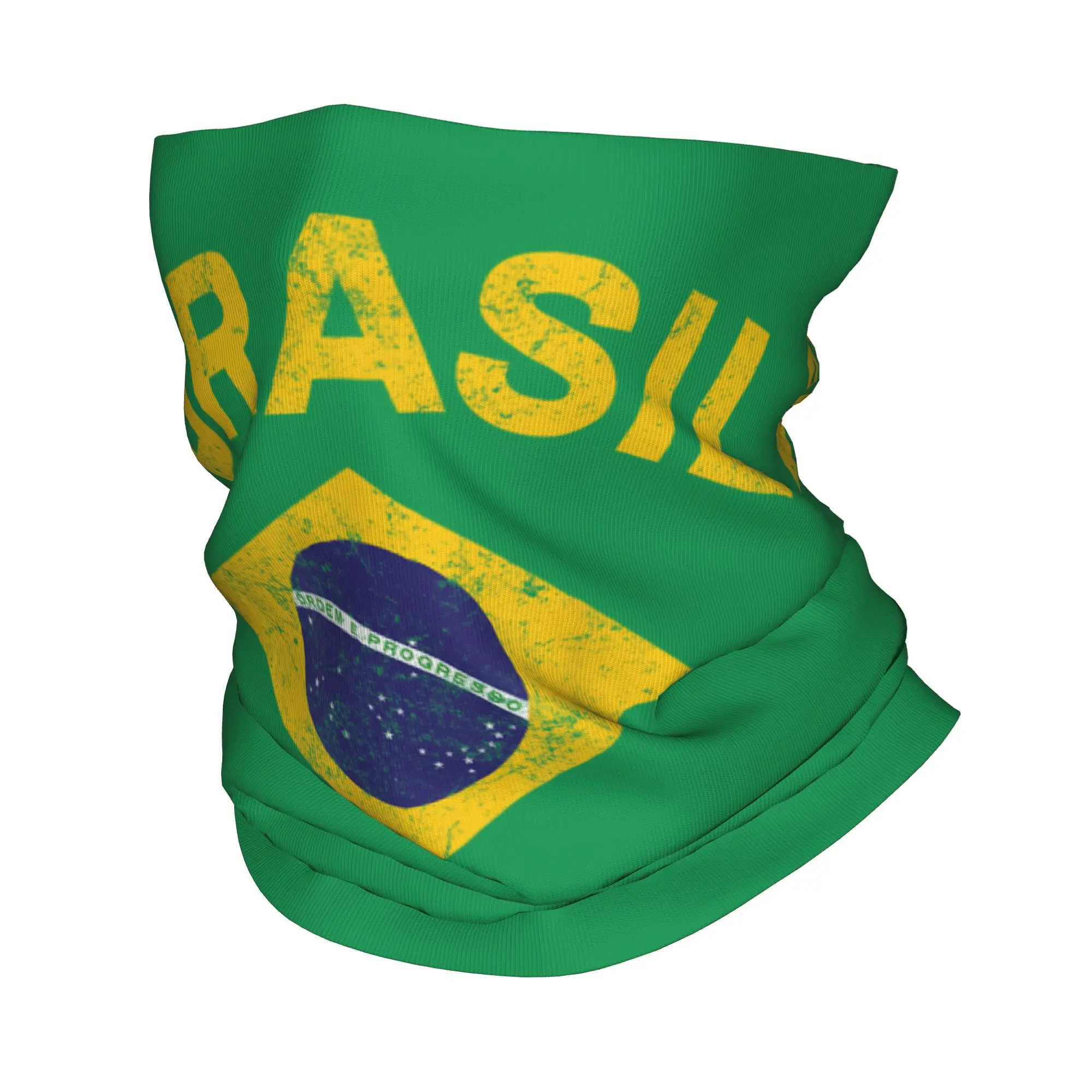 Brazilian Flag of Brazil BR Pride Bandana Neck Cover Printed Souvenir Balaclavas Wrap Scarf Headwear Fishing for Men Women Adult