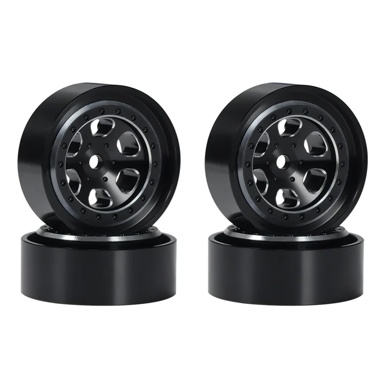 A68T 4Pcs 1,3 Zoll Metall Beadlock Felge Radnabe für TRX4M 1/18 RC Crawler Auto Upgrade Teile Zubehör,3