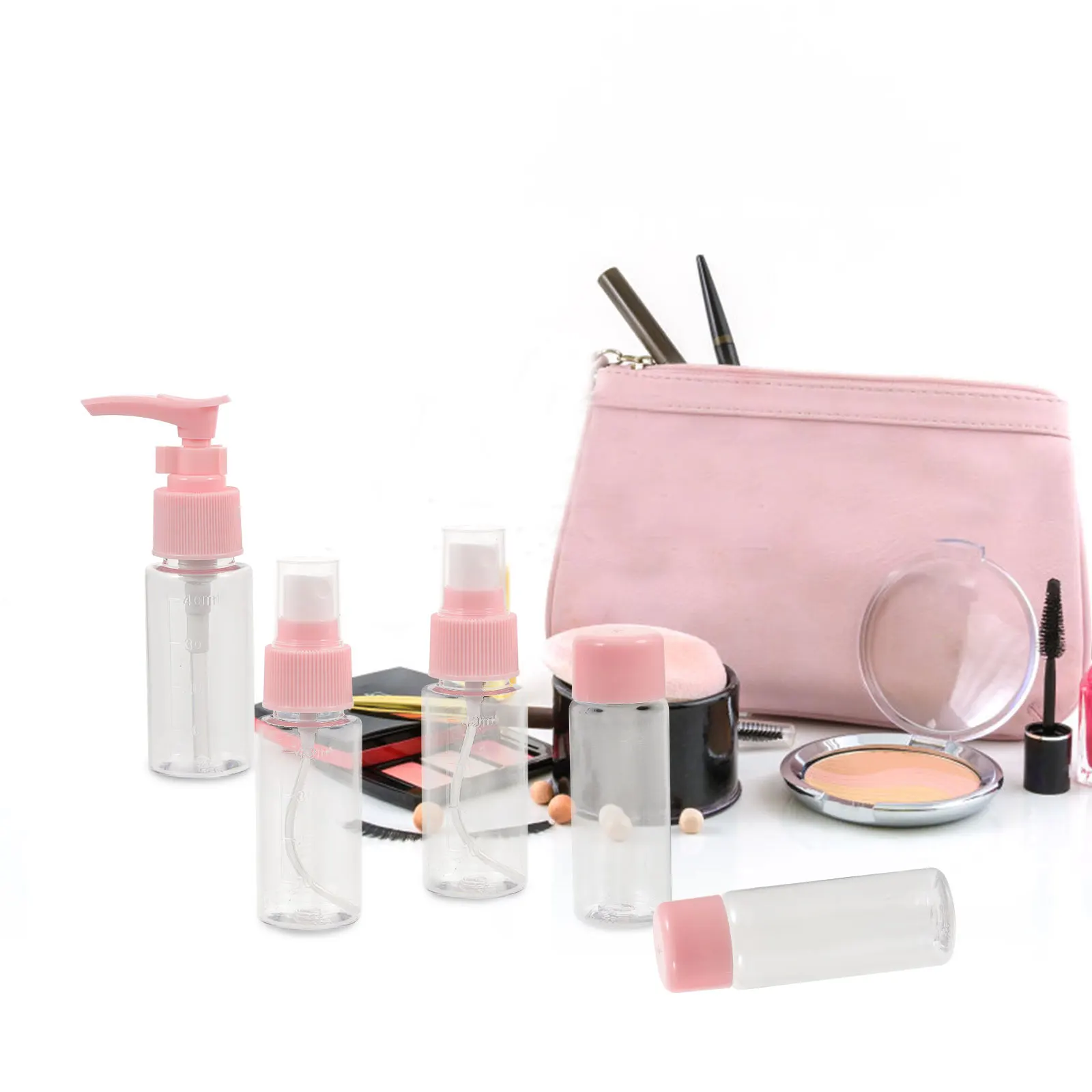 

7Pcs Travel Bottles Leakproof Refillable Plastic Toiletry Containers for Shampoo Lotion Sunscreen Travel Set Toiletry Bottles