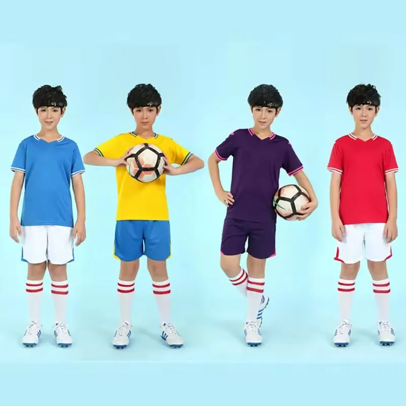 

Low Price Full Set Soccer Uniform for Kids Outdoor Youth Soccer Team Quick Dry Breathable Jerseys Kit Training Tracksuit