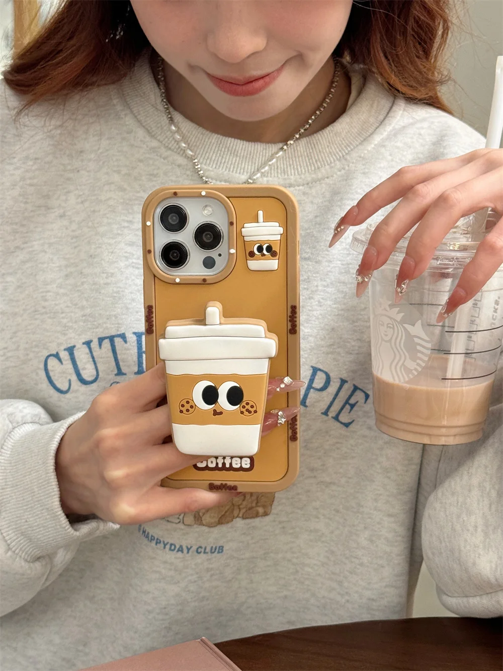 Phone Case for Iphone16 15 14 13 12 11ProMax 3D Cartoon Coffee Cup Shockproof Silicone Soft Cute Anti-drop Shockproof Back Cover