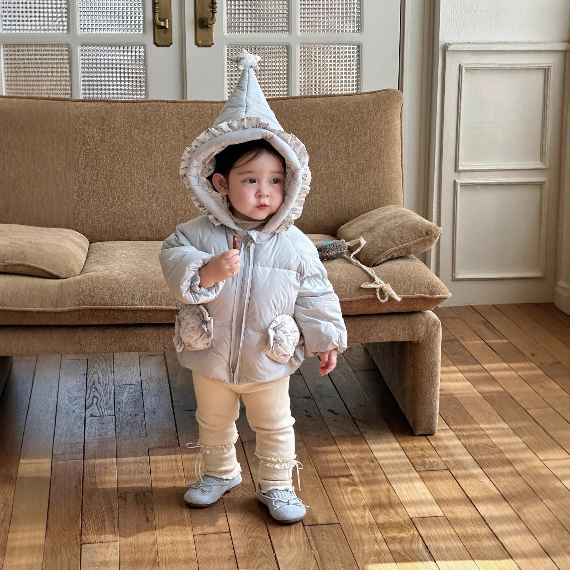 

2025 Winter Toddler Girls Down Coat Thicken Warm Hooded Kids Baby Girls Down Jacket Windproof Children 1-6Y Girls Outerwear Coat