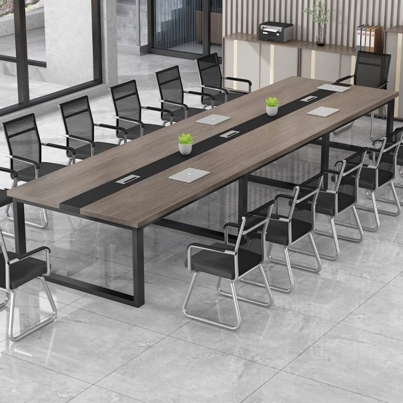 طاولة مؤتمرات طويلة بسيطة، مكتب، غرفة اجتماعات حديثة وبسيطة، طاولة خشبية كبيرة، أثاث تنفيذي تافولو لكل ريونوني #2