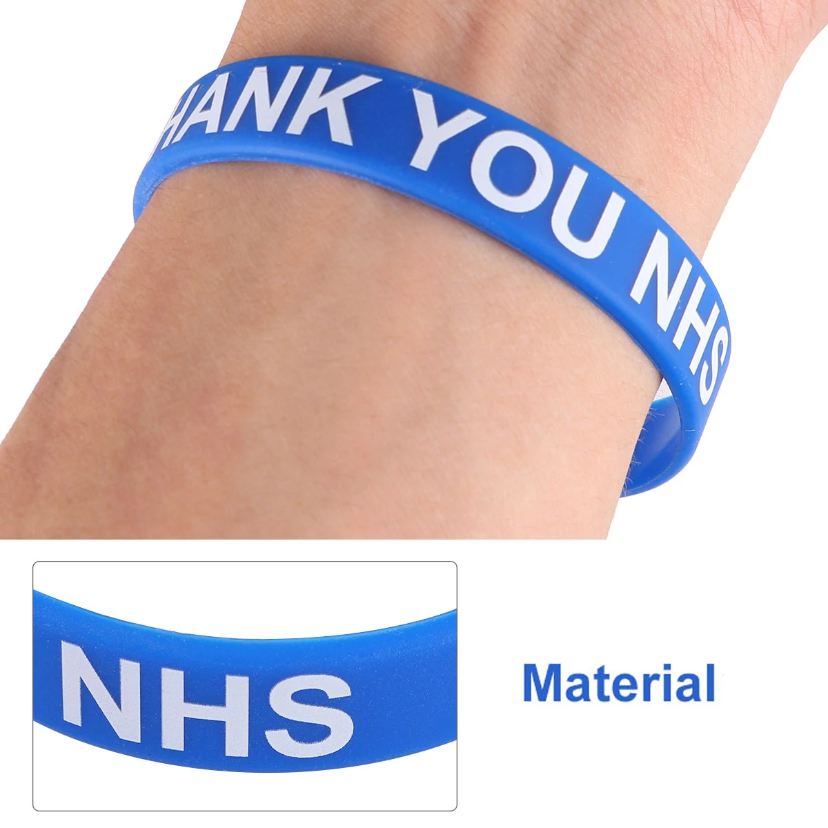 

2Pcs Thank You Wrist Straps Silicone Soft Comfortable Decorative Colorful Simple Wristbands Hand Jewelry Wrist Straps Silicone