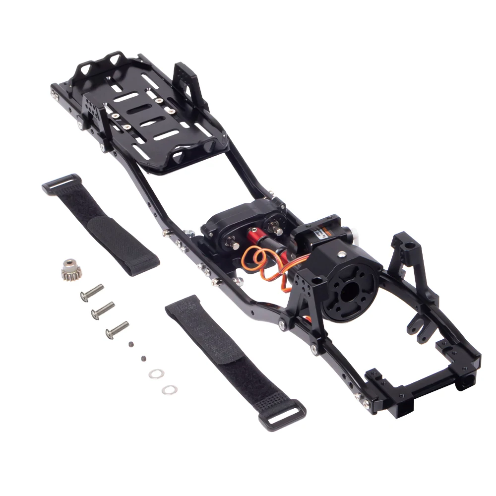 313mm Wheelbase Metal Chassis Frame Kit with Prefixal 2-Speed Transmission for 1/10 RC Crawler Car Axial SCX10 Upgrade Parts