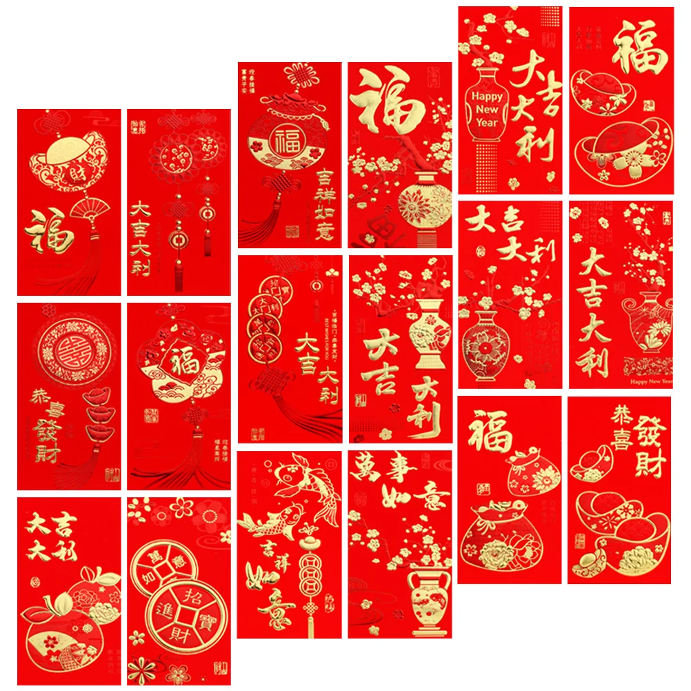 36Pcs Creative Chinese Red Packets Paper Money Envelopes Cartoon Design Lunar New Year 2023 Rabbit Festival Gift