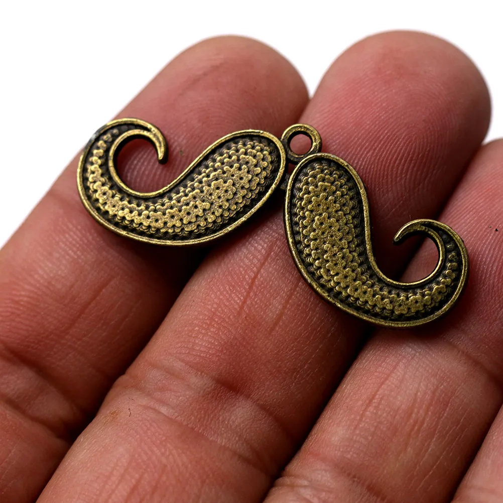 

50Pcs Alloy Mustache Pendants Charms for DIY Necklace Bracelet Earrings Jewelry Making Accessories Bronze Metal Charms Fashion
