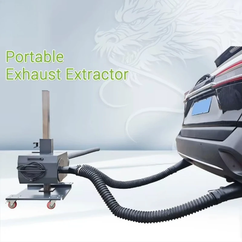 Portable Dual Pipe Exhaust Gas Extractor Workshop Fume Extraction Equipment