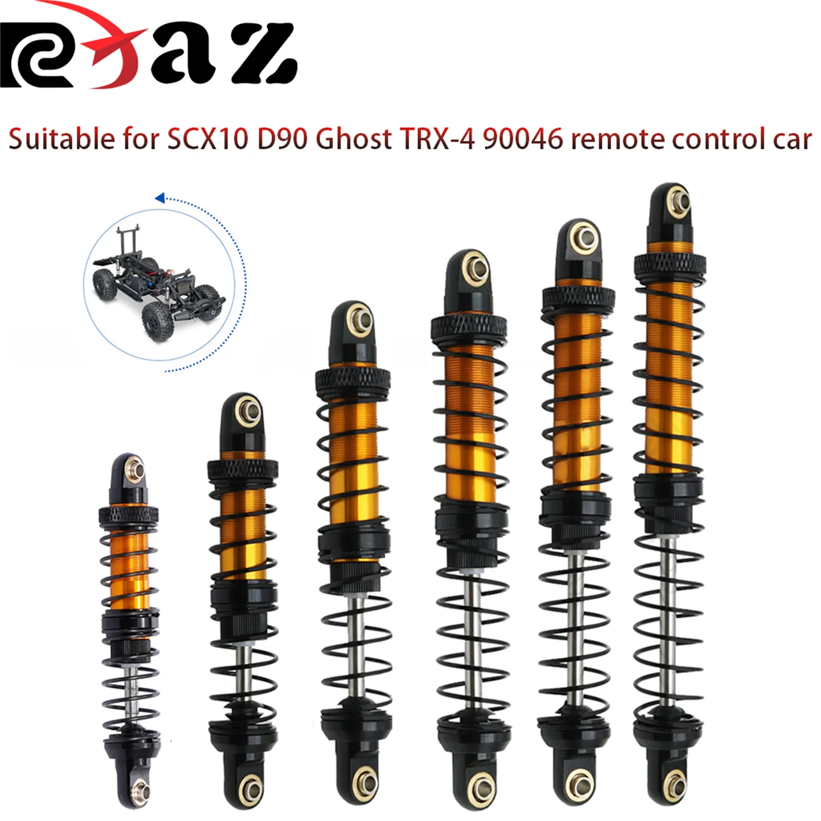 

Металлический амортизатор RCXAZ, масляный демпфер 70 мм, 80 мм, 90 мм, 100 мм, 110 мм, 120 мм, подходит для 1/10 RC Crawler Car Axial SCX10 D90 TRX4