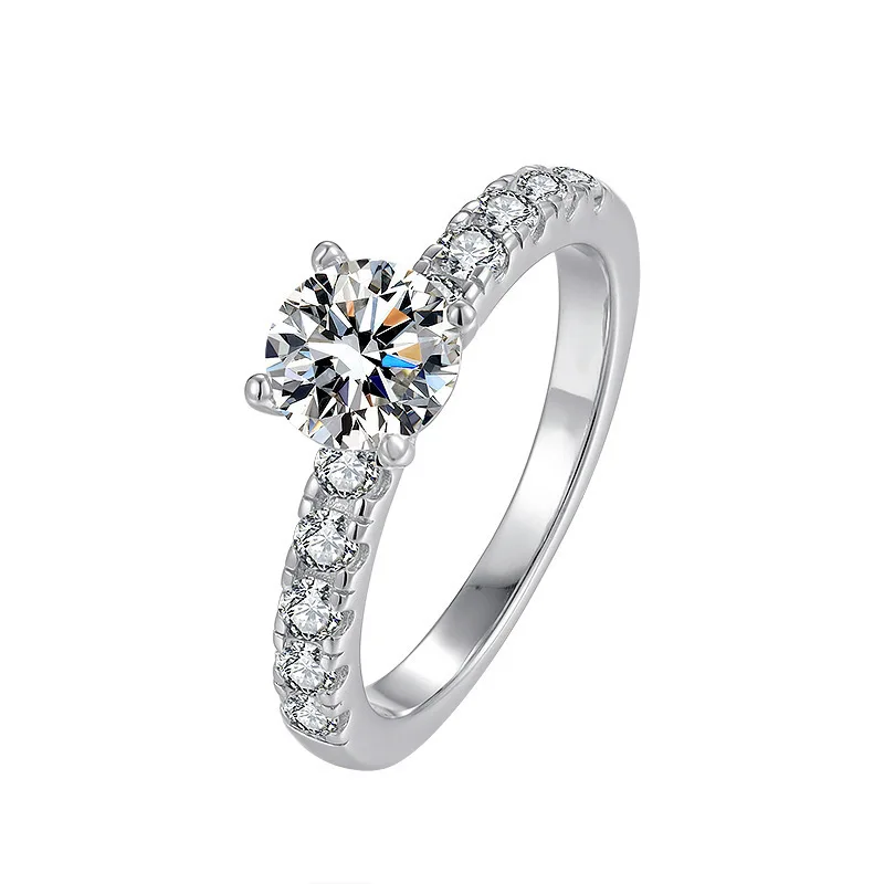 

BR 6.5mm Silver Ring 925 Pure Silver Authentic 2026 Best-selling Moissanite Ring D VVS1 Moissanite Jewelry