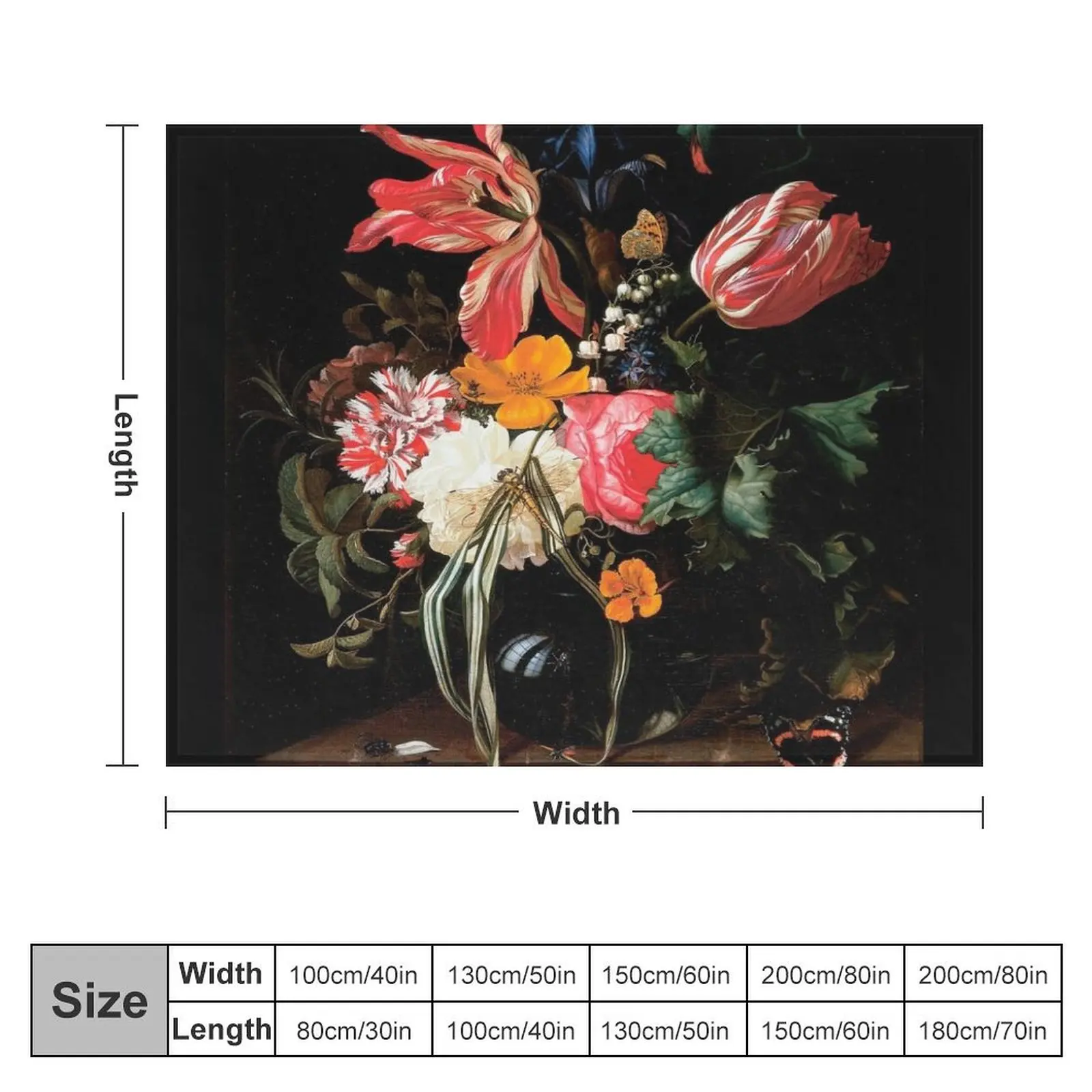 Still Life Flowers by Maria van Oosterwijck Throw Blanket Nap heavy to sleep Blankets