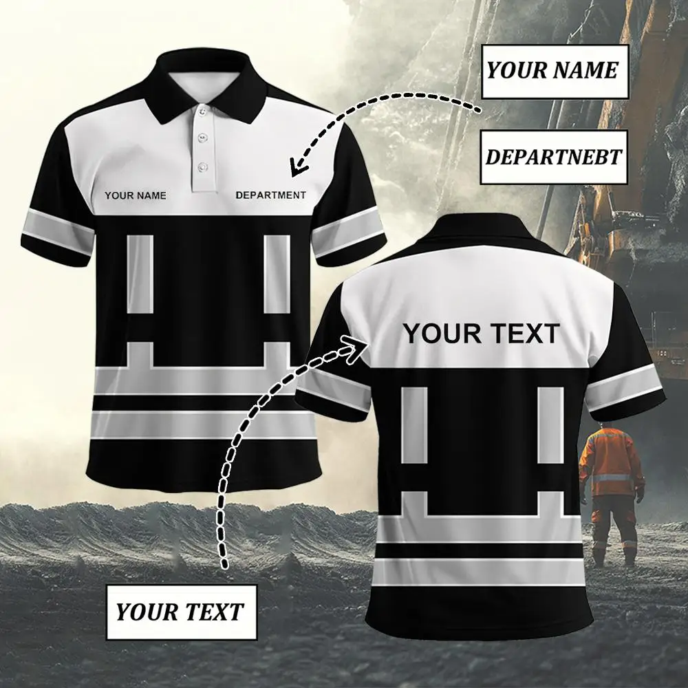 

Project Work Safety Uniform Personalized Custom Men's Outdoor Workwear Fashion 3D Printing Breathable Quick Drying Polo Shirt
