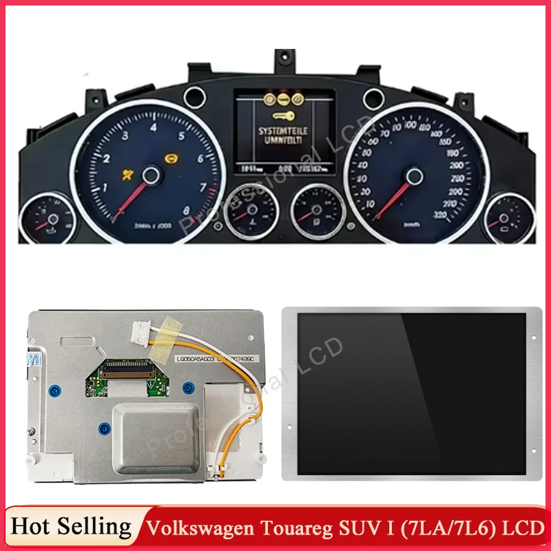 Original New 5 Inch LCD Display Screen For VolkswagenTourareg SUV I (7LA/7L6) 2002-2013 Instrument Cluster LCD Replacement