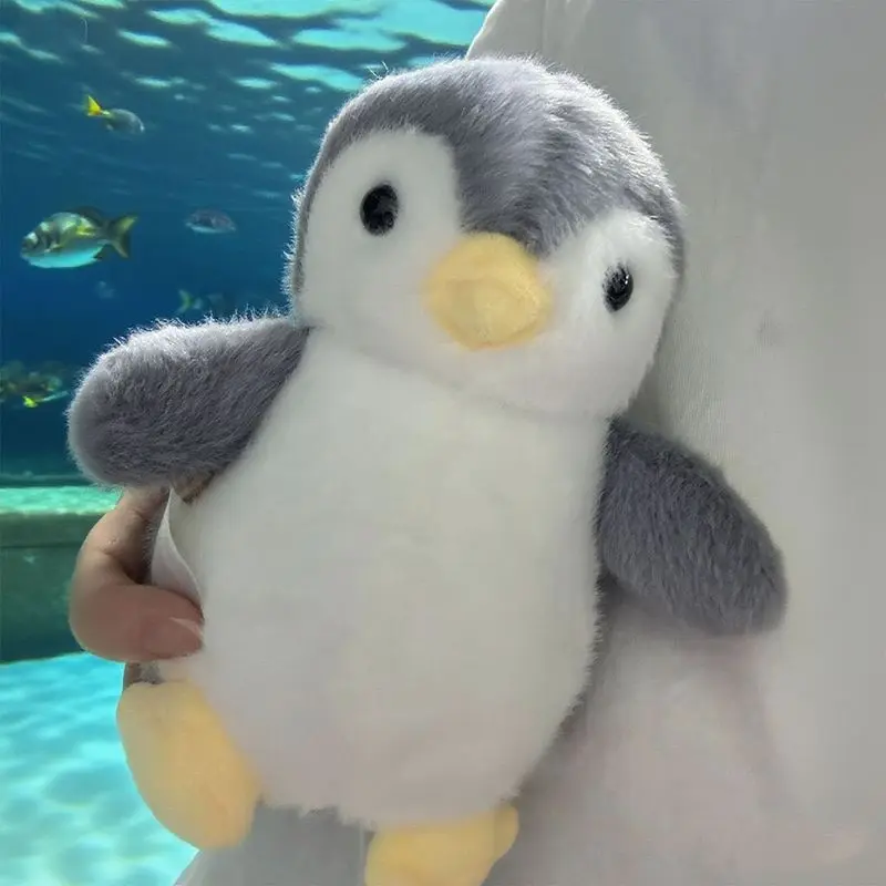 Pingüinos de peluche de 18x16cm, juguetes Kawaii de animales grises, juguetes de dibujos animados de peluche para niños y niñas, regalos de cumpleaños y Navidad