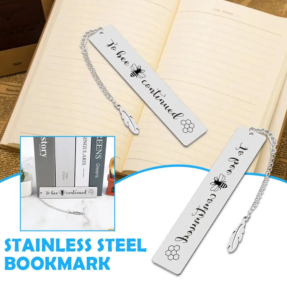 Creative Lettering Metal Bookmark With Leaf Pendant Page Gifts Reading Souvenir Book Stationery Student Teacher's Day Mark E1X9