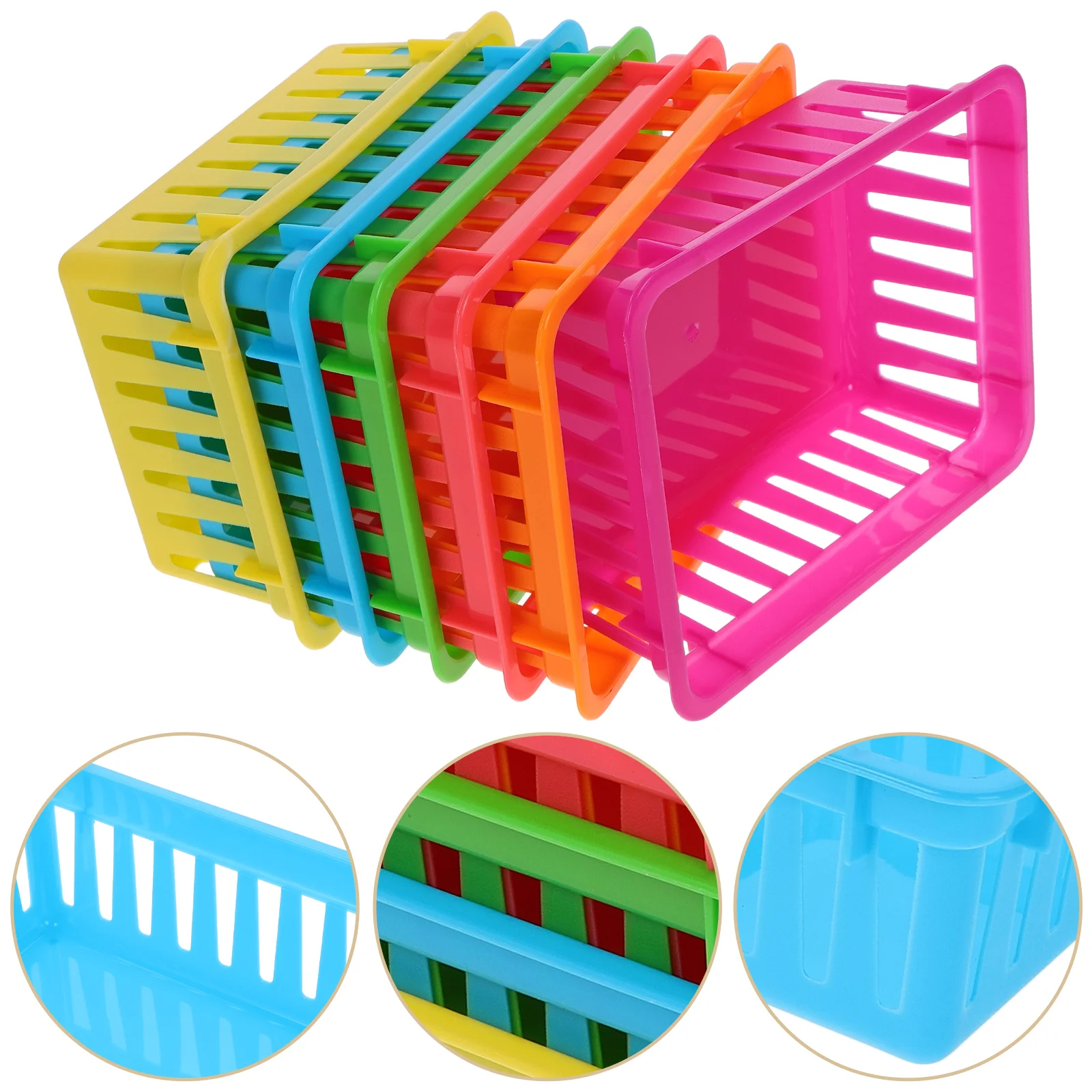 

6 Pcs Stationery Storage Basket Trays for Drawers Pencil Containers Classroom Small Plastic Baskets Pencils