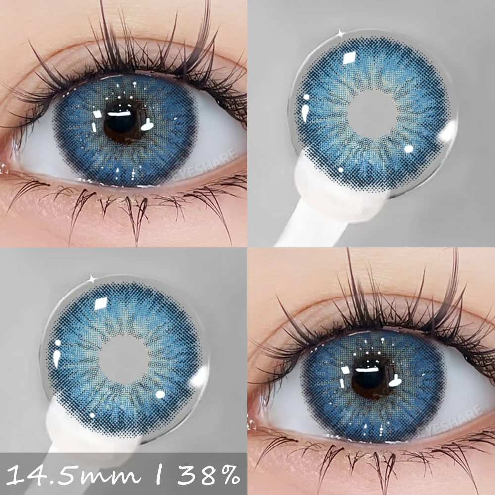 EYESHARE Natural Color Contact Lenses 2pcs Fashion Blue Lenses Gray Pupils Lens Brown Beautiful Pupil Green Lens Yearly 14.5mm