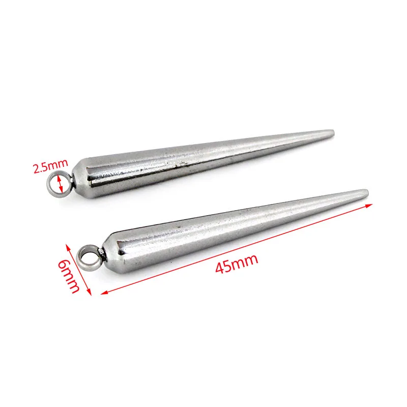 4Pcs/Lot Stainless Steel Charms Large Circular Cone Charms Pendant Spikes DIY Earring Necklace Pendant Jewelry Making Supplies