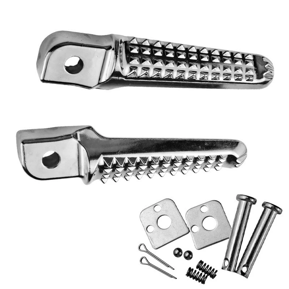 1 Pair Motorcycle Foot Pegs Footrests Black Pedals Aluminum Alloy Pedals Suitable For Most Motorcycles Wear-Resistant image 3