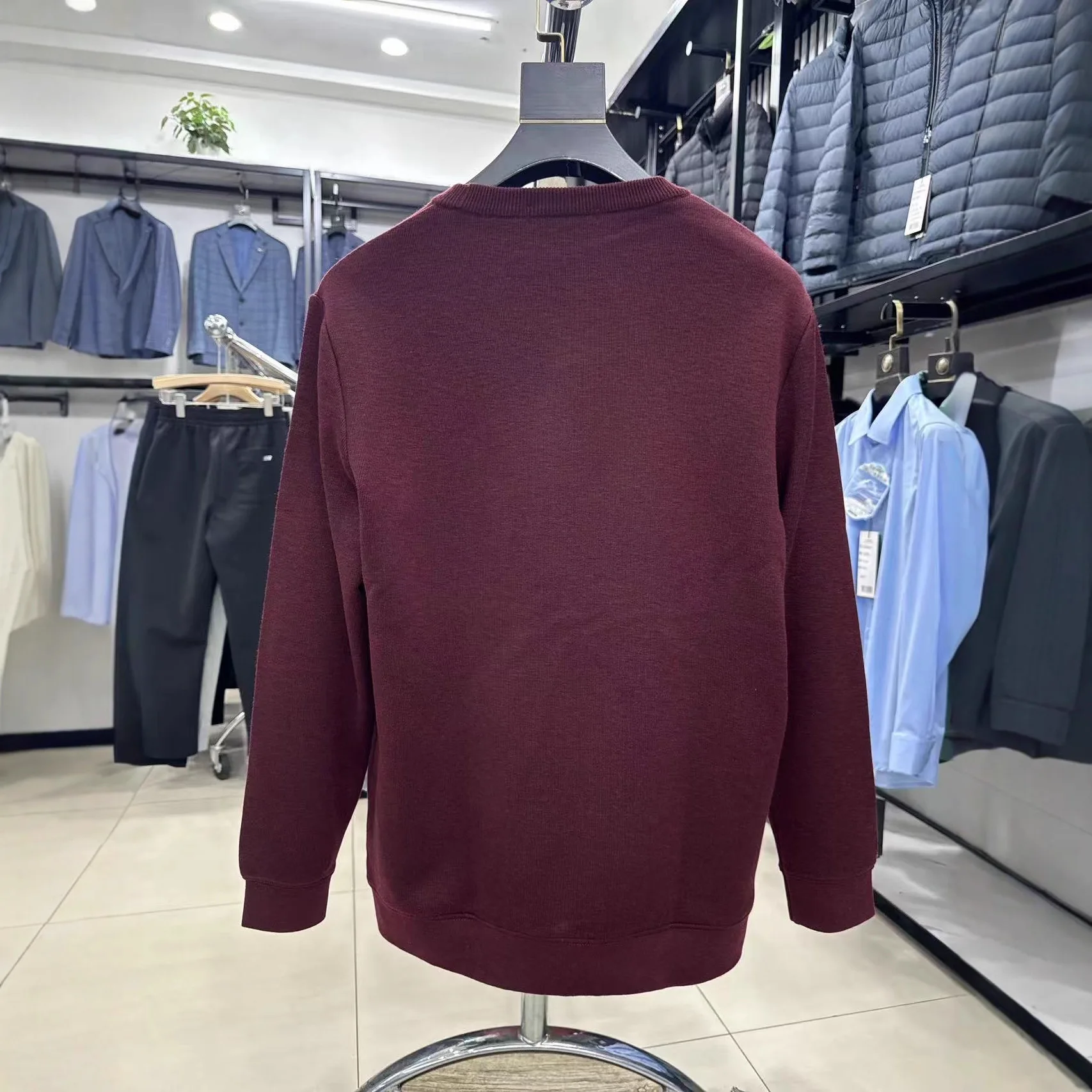 Suéter de Inverno Quente e sso com Forro de Fce, Confortável, Gola Redonda, Manga Longa, Moda Casual Masculina, Mistura...