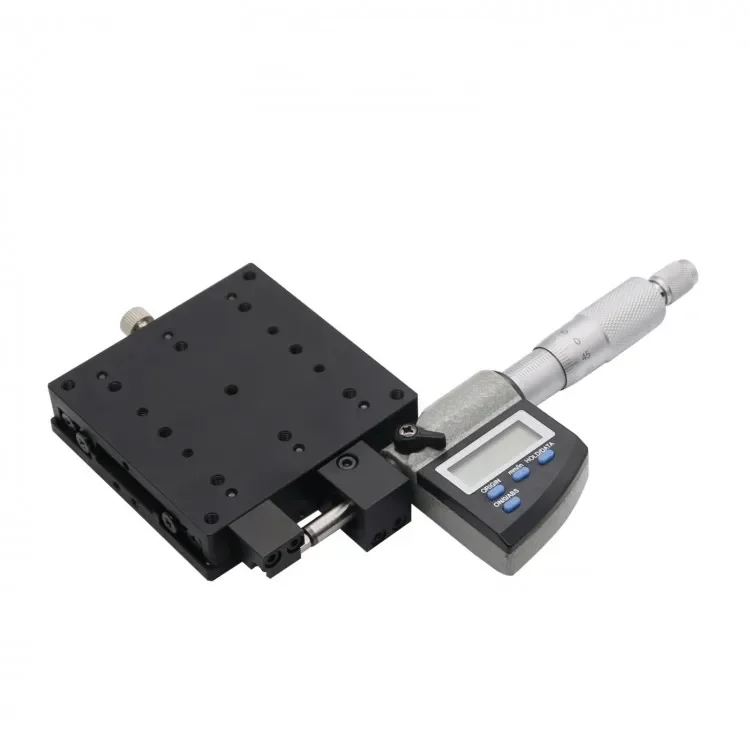 High Precision 80*80mm SEMX80-AS X-Axis Manual Linear Stage with Digital Micrometer LCD Display