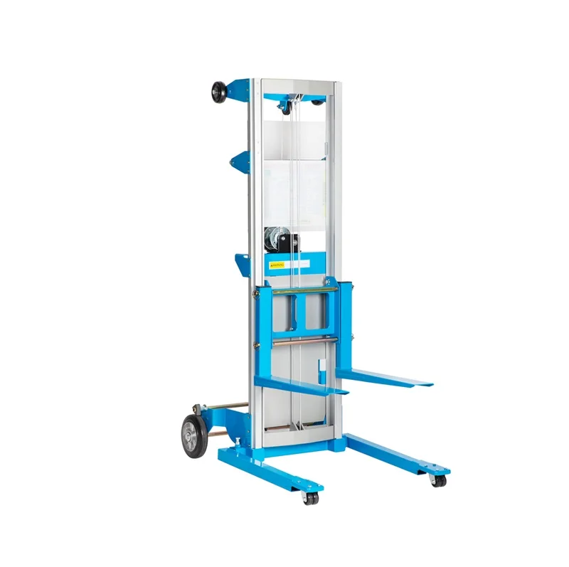 500 lb mounted forklift manual adjustable fork pallet truck stacker for operator to move lifting product BR-227