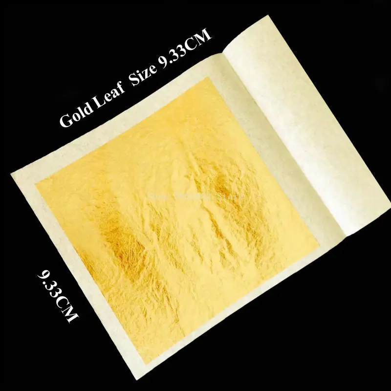 100 sheets 9.33 x 9.33 cm Genuine 24 K Edible Gold Leaf for Food Decoration Gold Mask Skin Beauty mask for face women