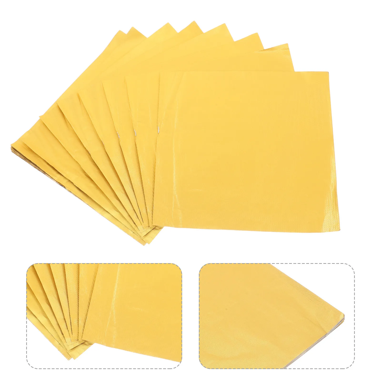 100Pcs Aluminum Foil Candy Wrappers Food Safe Shiny Chocolate Packaging Paper DIY Craft Wedding Party Lollipop Caramel Butter